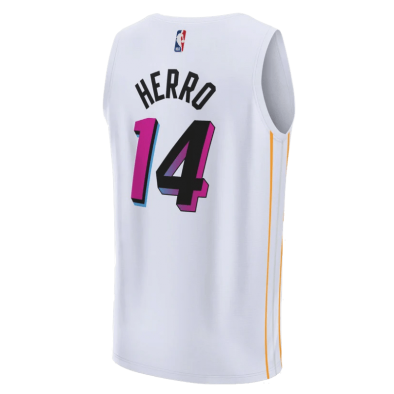 Tyler Herro #14 Maillot Mashup blanc Miami Heat