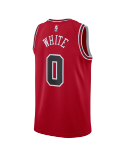Coby Blanc #0 Maillot Icône Rouge Chicago Bulls