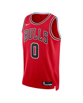 Coby Blanc #0 Maillot Icône Rouge Chicago Bulls