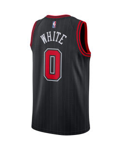 Coby White #0 Maillot de déclaration noir des Chicago Bulls