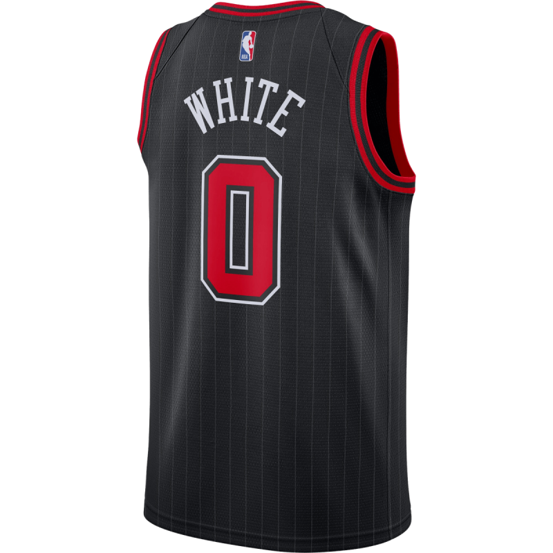 Coby White #0 Maillot de déclaration noir des Chicago Bulls