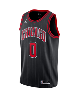 Coby White #0 Maillot de déclaration noir des Chicago Bulls