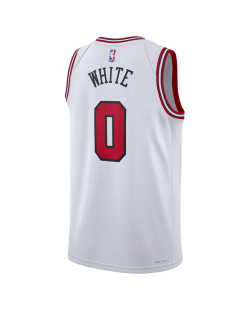 Coby White #0 Maillot de l'association blanche des Chicago Bulls