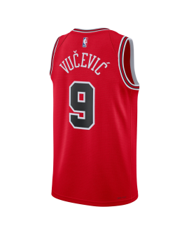 Nikola Vučević #9 Maillot icône rouge des Chicago Bulls