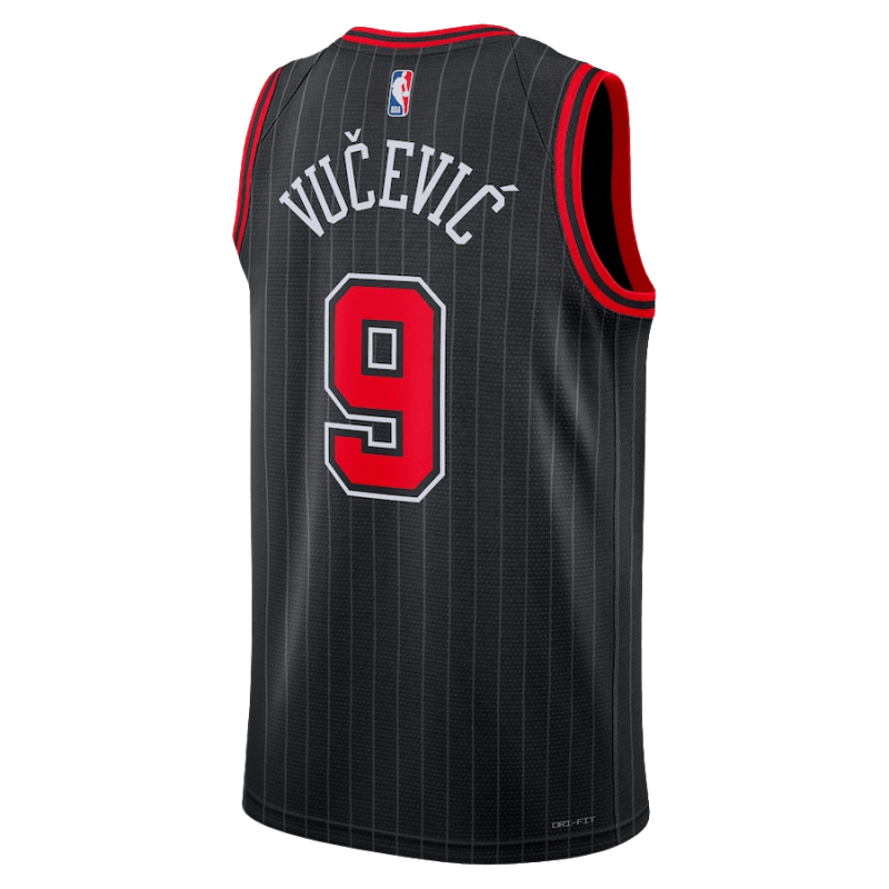 Nikola Vučević #9 Maillot de déclaration noir des Chicago Bulls