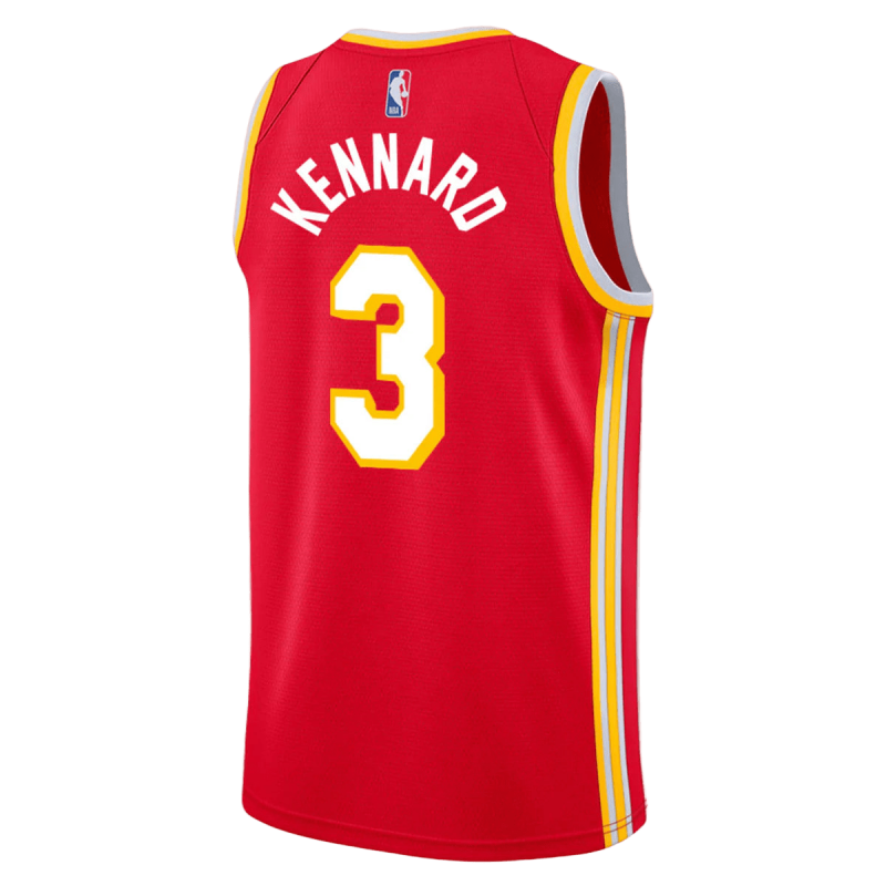 Luke Kennard #3 Maillot icône rouge des Atlanta Hawks