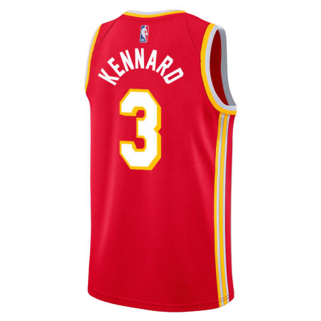 Luke Kennard #3 Maillot icône rouge des Atlanta Hawks