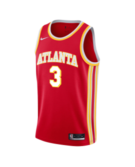 Luke Kennard #3 Maillot icône rouge des Atlanta Hawks
