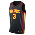 Luke Kennard #3 Maillot de déclaration noir des Atlanta Hawks