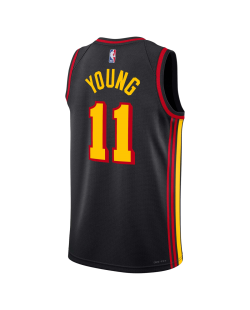 Trae Young #11 Maillot de déclaration noir des Atlanta Hawks