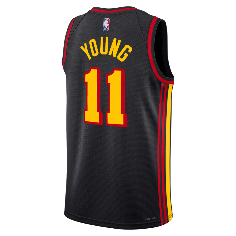 Trae Young #11 Maillot de déclaration noir des Atlanta Hawks