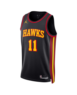 Trae Young #11 Maillot de déclaration noir des Atlanta Hawks