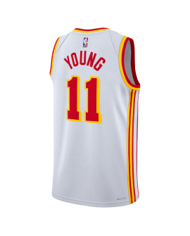 Trae Young #11 Maillot de l'association blanche des Hawks d'Atlanta