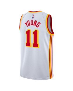 Trae Young #11 Maillot de l'association blanche des Hawks d'Atlanta