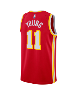 Trae Young #11 Maillot icône rouge des Atlanta Hawks