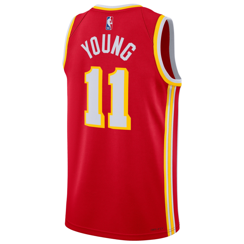 Trae Young #11 Maillot icône rouge des Atlanta Hawks