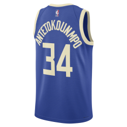 Giannis Antetokounmpo # 34 Maillot Milwaukee Bucks Royal City Edition