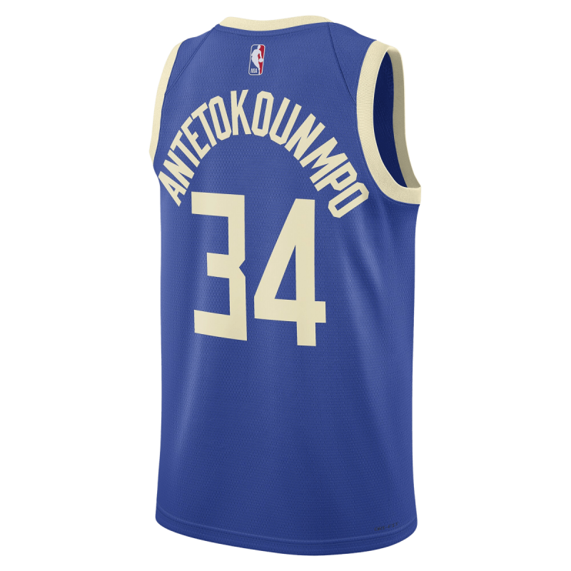 Giannis Antetokounmpo # 34 Maillot Milwaukee Bucks Royal City Edition