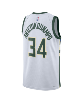 Giannis Antetokounmpo # 34 Maillot blanc de l'association Milwaukee Bucks