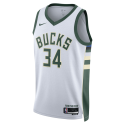 Giannis Antetokounmpo # 34 Maillot blanc de l'association Milwaukee Bucks