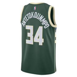 Giannis Antetokounmpo # 34 Maillot Icon vert Hunter des Milwaukee Bucks