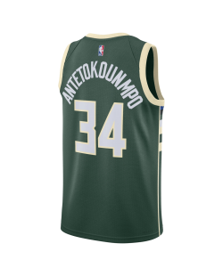 Giannis Antetokounmpo # 34 Maillot Icon vert Hunter des Milwaukee Bucks