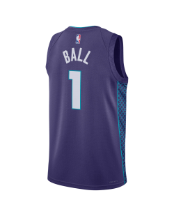 LaMelo Ball #1 Maillot de déclaration violet Charlotte Hornets