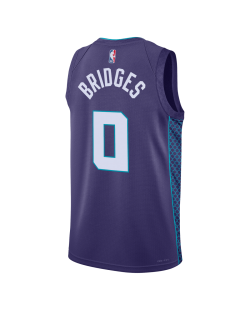 Miles Bridges #0 Maillot de déclaration violet Charlotte Hornets