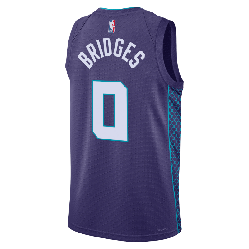 Miles Bridges #0 Maillot de déclaration violet Charlotte Hornets
