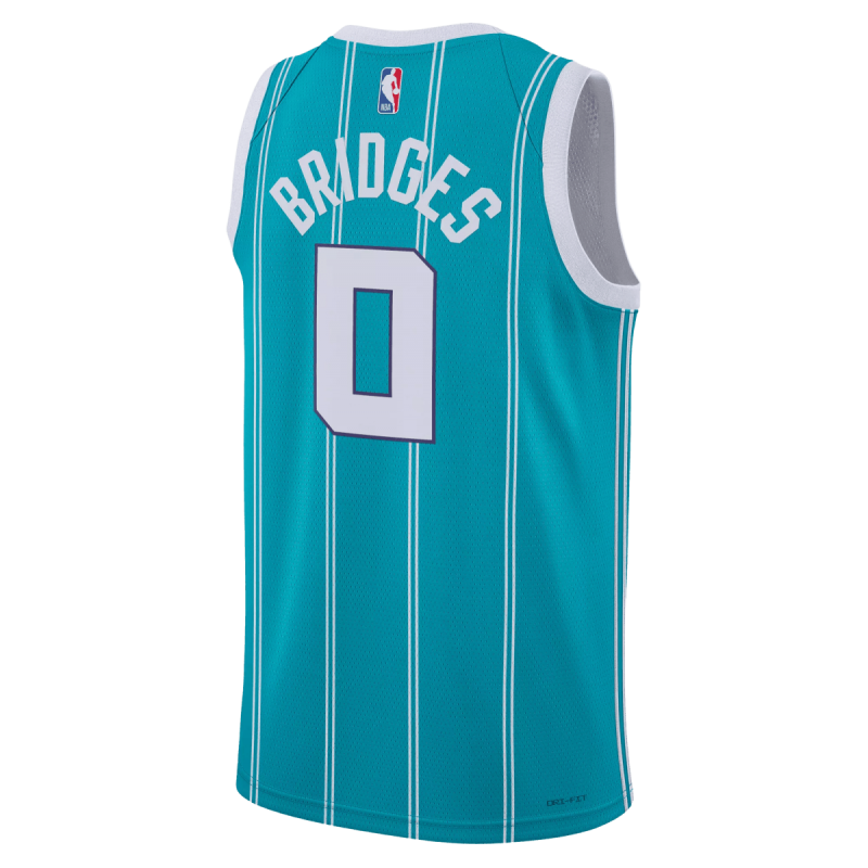 Miles Bridges #0 Maillot Charlotte Hornets Bleu Sarcelle Icône