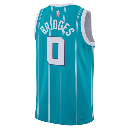 Miles Bridges #0 Maillot Charlotte Hornets Bleu Sarcelle Icône