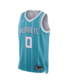 Miles Bridges #0 Maillot Charlotte Hornets Bleu Sarcelle Icône