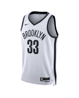 Nicolas Claxton #33 Maillot blanc de l'association des Brooklyn Nets