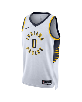 Tyrese Haliburton #0 Maillot blanc de l'Association des Indiana Pacers