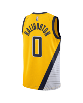 Tyrese Haliburton #0 Maillot de déclaration or des Indiana Pacers