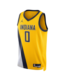 Tyrese Haliburton #0 Maillot de déclaration or des Indiana Pacers