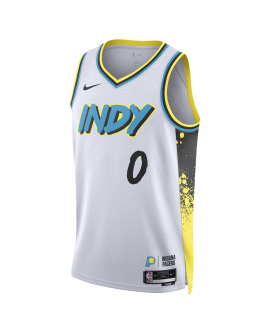 Tyrese Haliburton #0 Maillot Indiana Pacers White City Edition