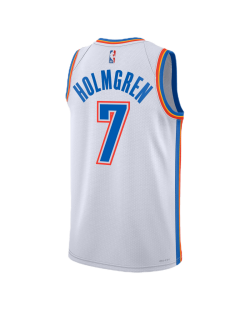 Chet Holmgren #7 Maillot d'association blanc Thunder d'Oklahoma City