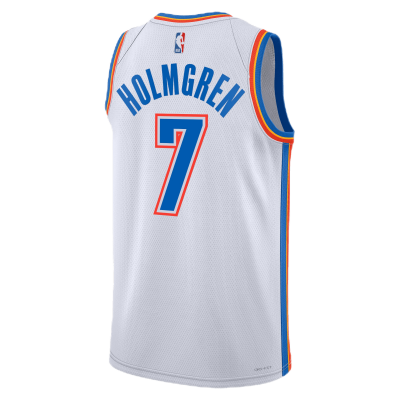 Chet Holmgren #7 Maillot d'association blanc Thunder d'Oklahoma City