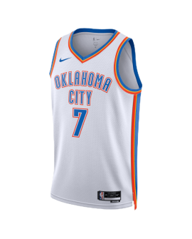 Chet Holmgren #7 Maillot d'association blanc Thunder d'Oklahoma City