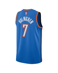 Chet Holmgren #7 Maillot d'icône bleu Thunder d'Oklahoma City
