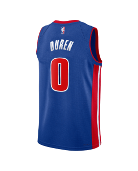 Jalen Duren #0 Maillot Icon Bleu des Detroit Pistons