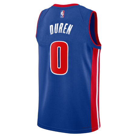 Jalen Duren #0 Maillot Icon Bleu des Detroit Pistons