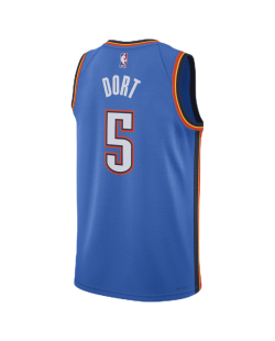 Luguentz Dort #5 Maillot d'icône bleu Thunder d'Oklahoma City