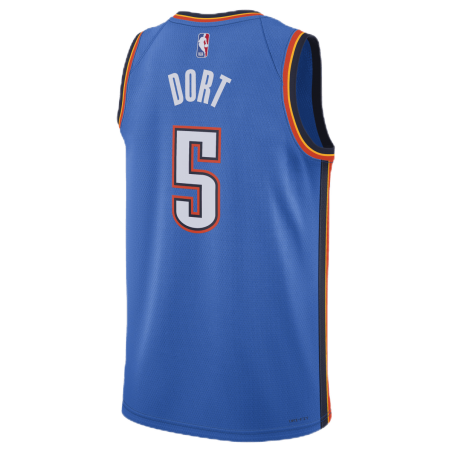 Luguentz Dort #5 Maillot d'icône bleu Thunder d'Oklahoma City
