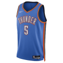 Luguentz Dort #5 Maillot d'icône bleu Thunder d'Oklahoma City