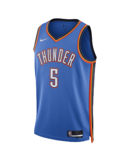 Luguentz Dort #5 Maillot d'icône bleu Thunder d'Oklahoma City