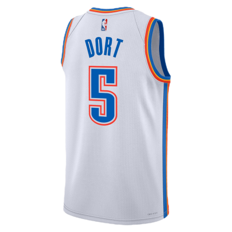 Luguentz Dort #5 Maillot d'association blanc Thunder d'Oklahoma City