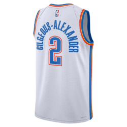 Shai Gilgeous-Alexander #2 Maillot de l'Association Thunder White d'Oklahoma City