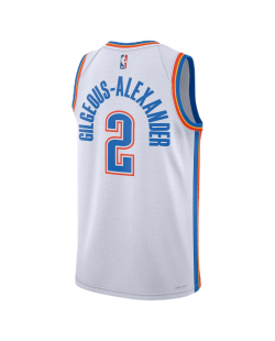 Shai Gilgeous-Alexander #2 Maillot de l'Association Thunder White d'Oklahoma City